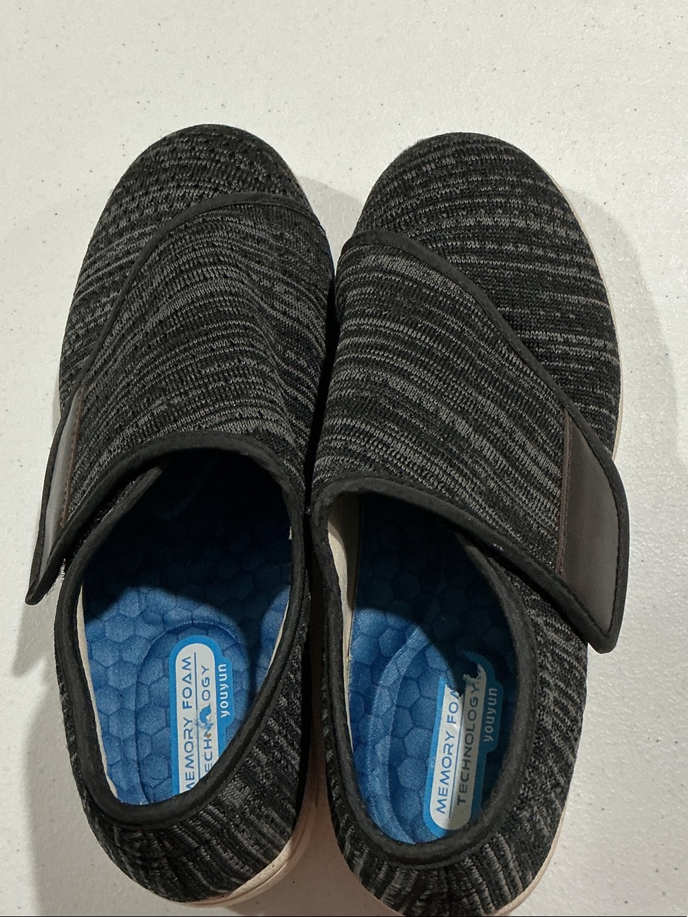 Men's/Women’s Black Knit Memory-Foam Slip-On Comfort Loafers